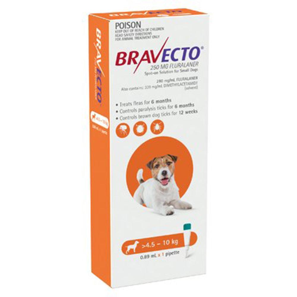 Bravecto Dog Spot On 250Mg Orange >4.5-10Kg