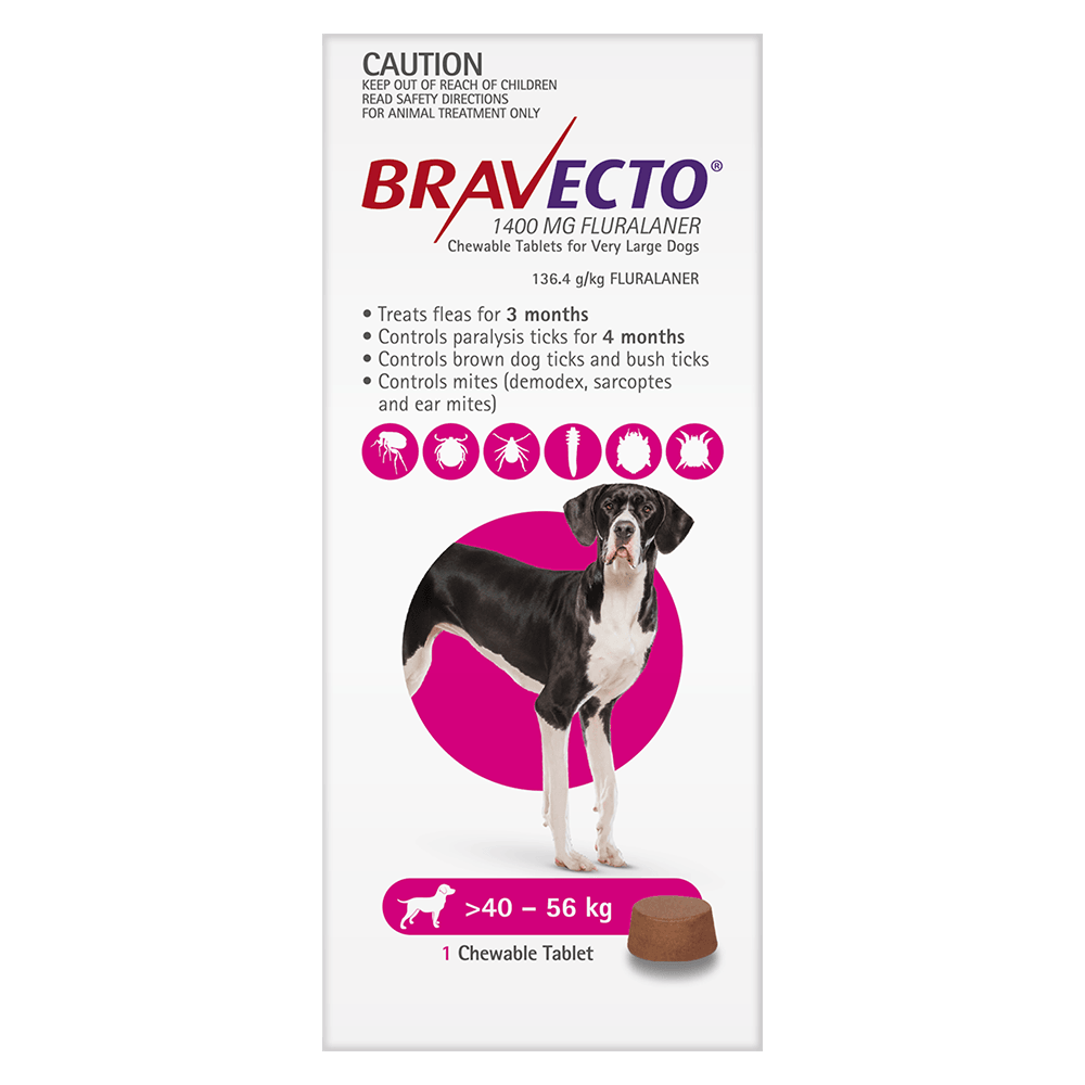 Bravecto Very Large Dog Purple 1400Mg  >40-56Kg