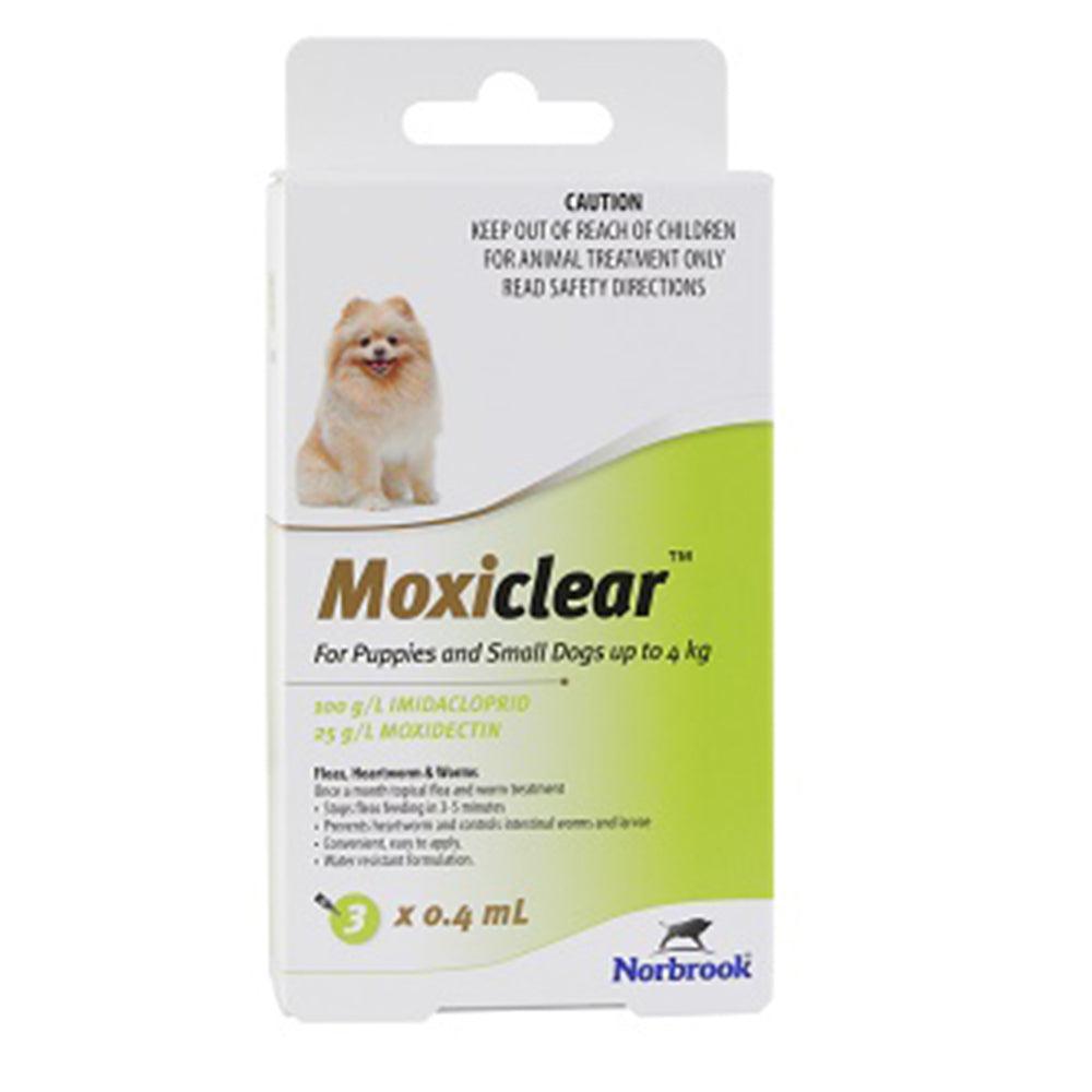 Moxiclear For Puppies And Small Dogs Up To 4Kg 3 Pack