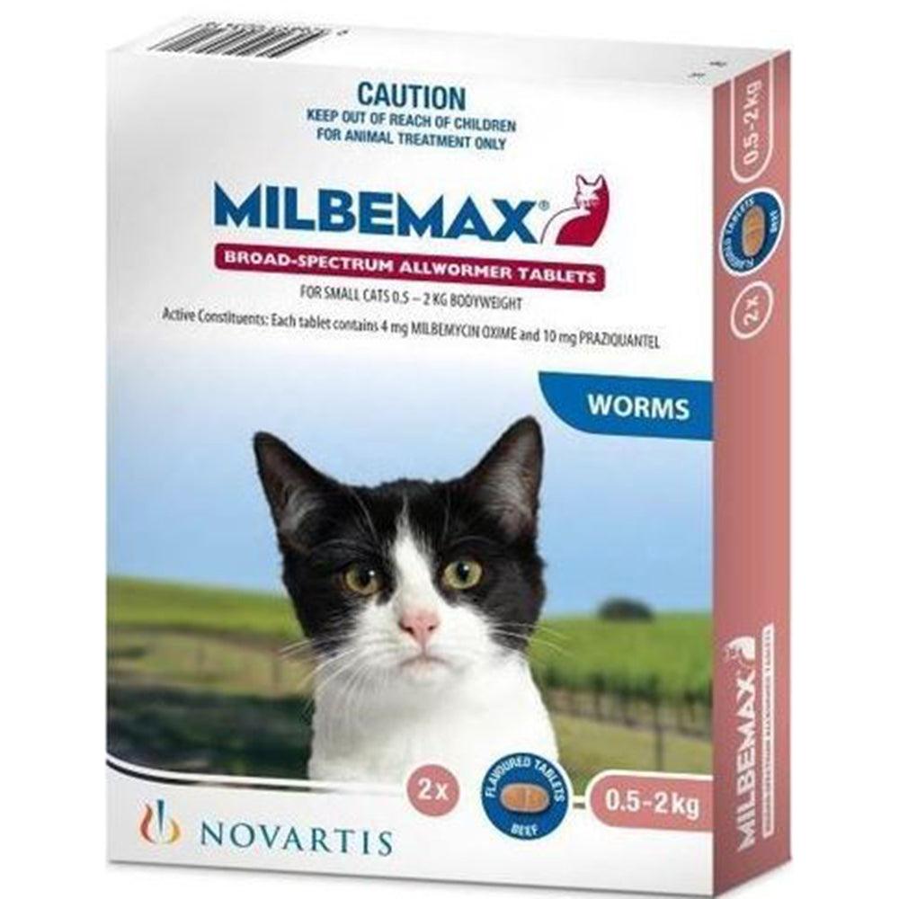 Milbemax Small Cat 2 Tabs 0.5 - 2Kg Body Weight