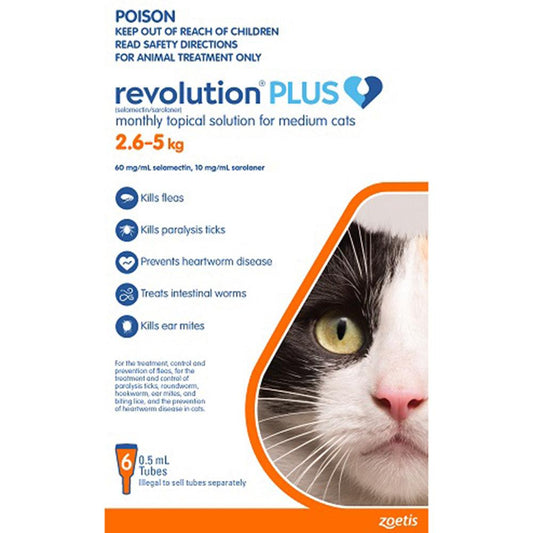 Revolution Cat Plus Medium Cat 6Pk 2.5-5Kg