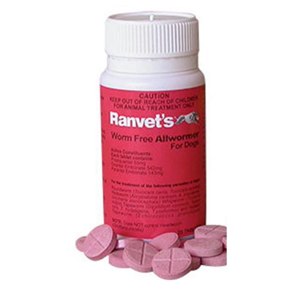 Ranvet Worm Free Allwormer (Red Label) 10Kg Dog 100 Tabs