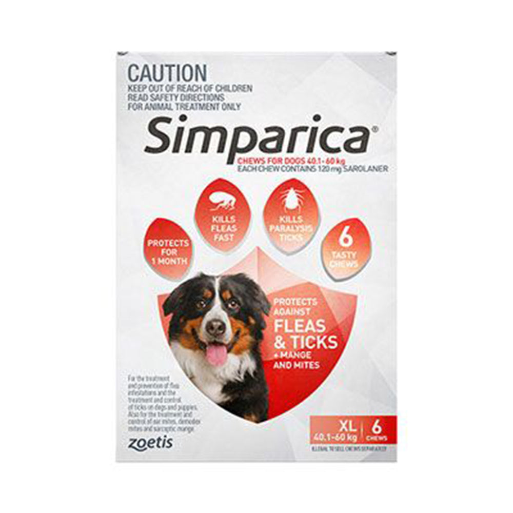 Simparica Extra Large 40.1-60Kg 6S Red