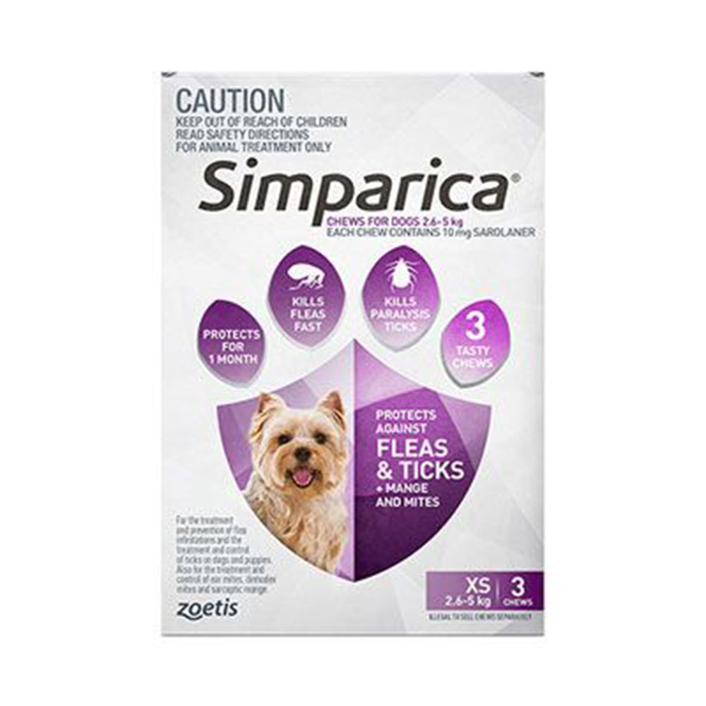 Simparica Extra Small 2.6-5Kg 3S Purple