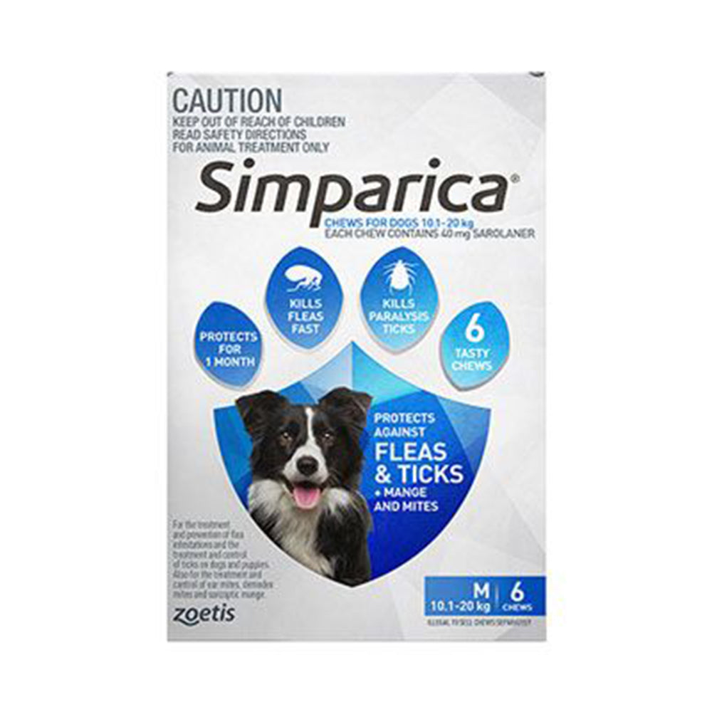 Simparica Medium 10.1-20Kg 6S Blue