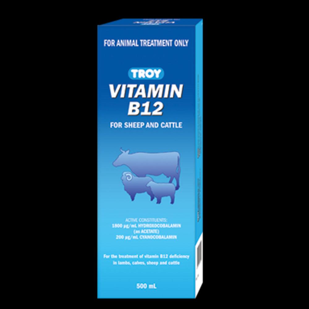 Troy Vitamin B12 Injection For Sheep & Cattle 500Ml *Specord*