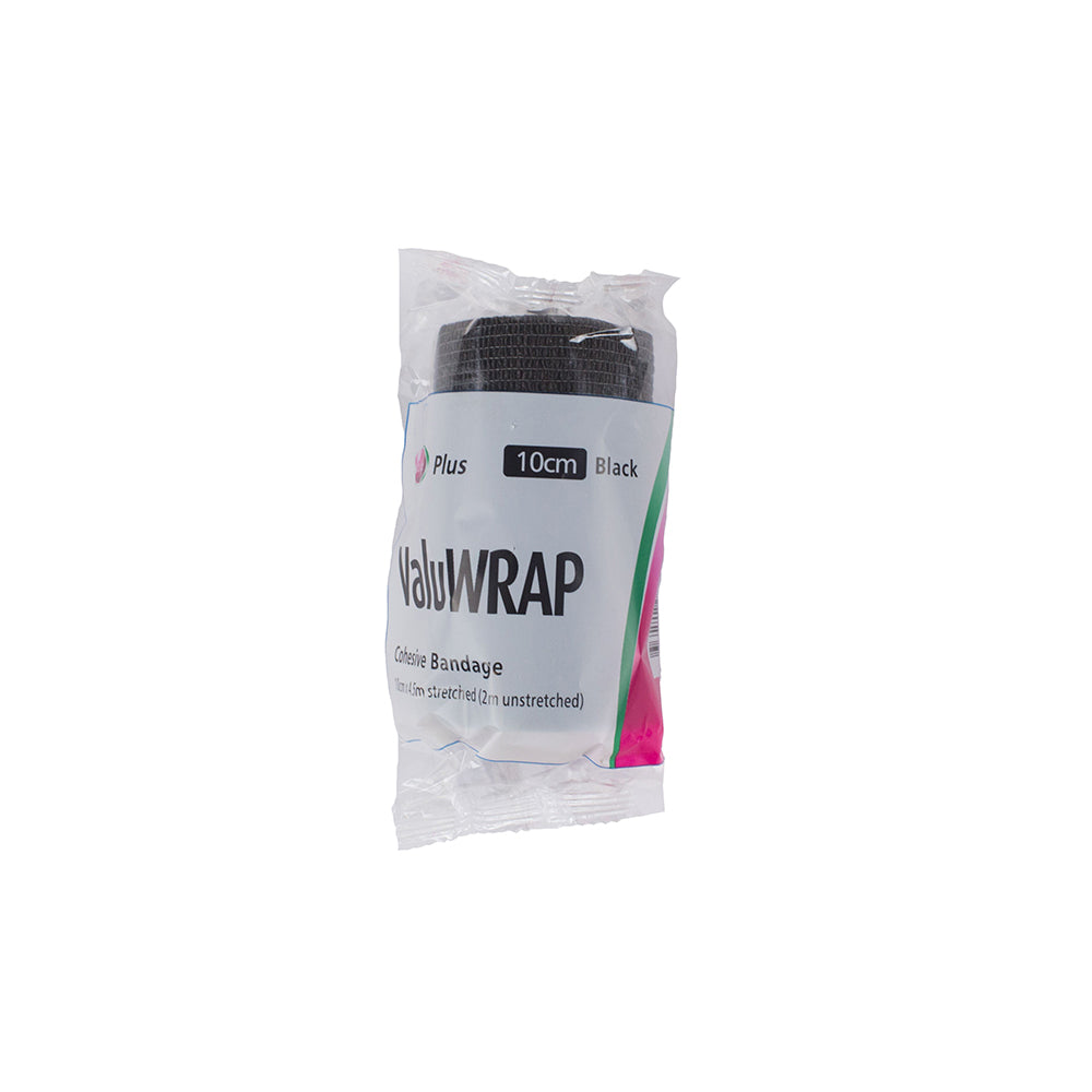 Valuwrap Cohesive Bandage 10Cm Black