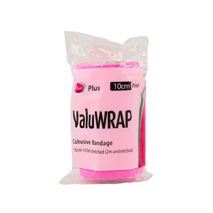 Valuwrap Cohesive Bandage 10Cm Pink