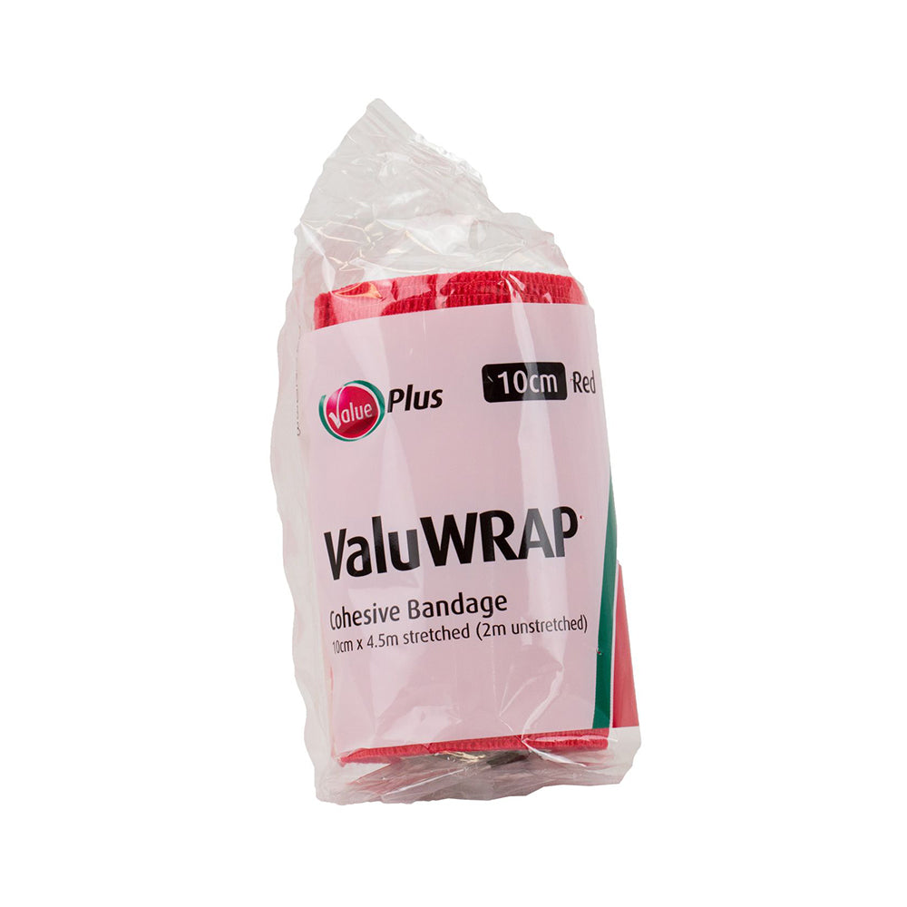 Valuwrap Cohesive Bandage 10Cm Red