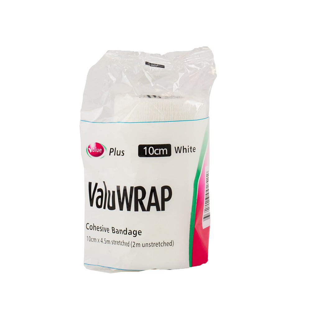 Valuwrap Cohesive Bandage 10Cm White