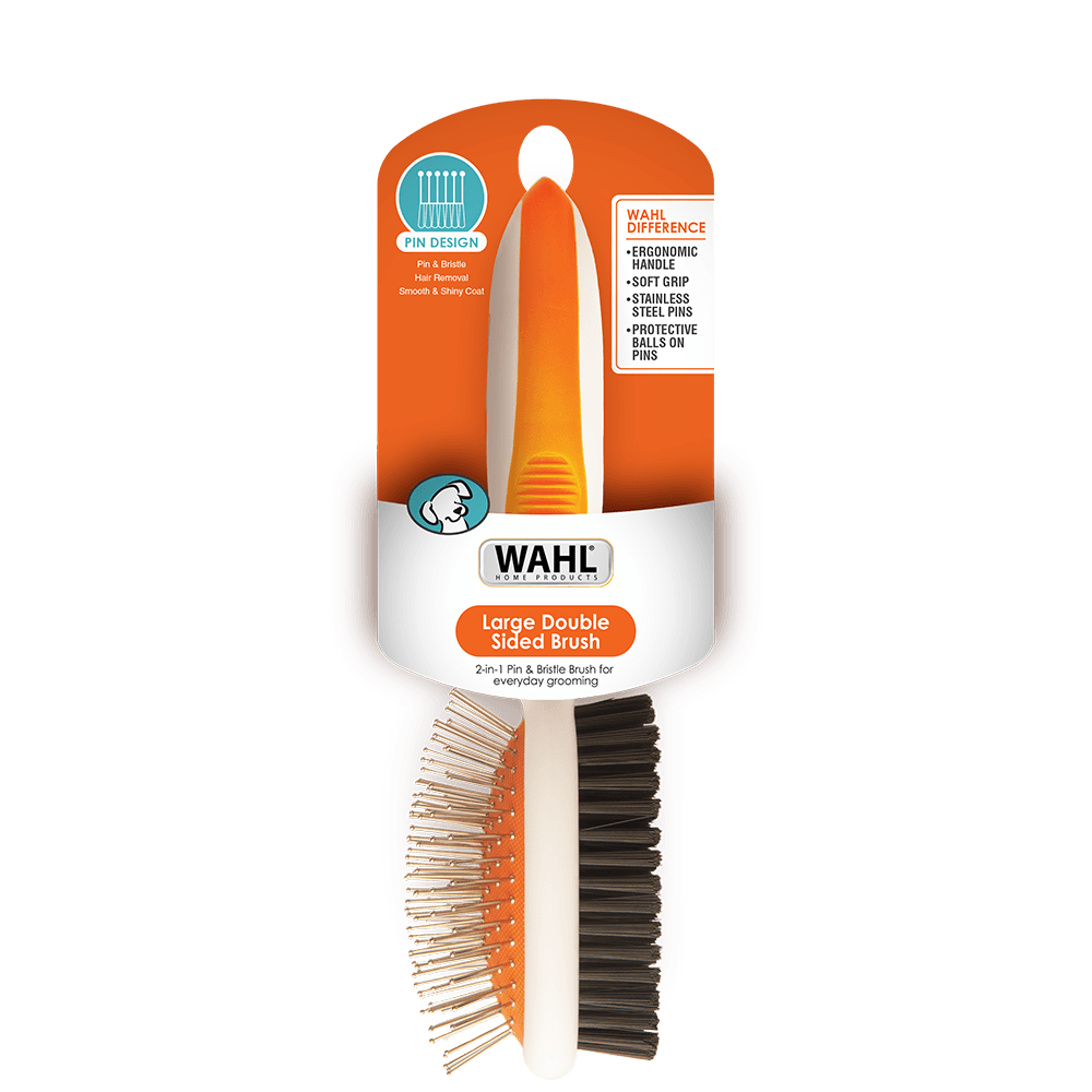 Wahl Orange/White Double Sided Pin/Bristle Brush Large