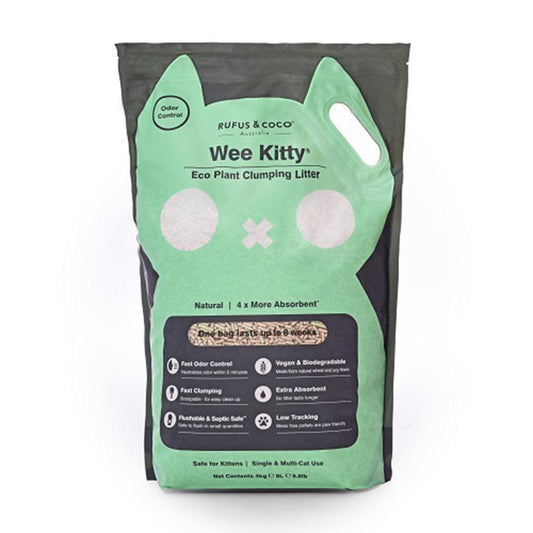 Wee Kitty Eco Plant Natural Clumping Tofu Wheat Litter 4Kg