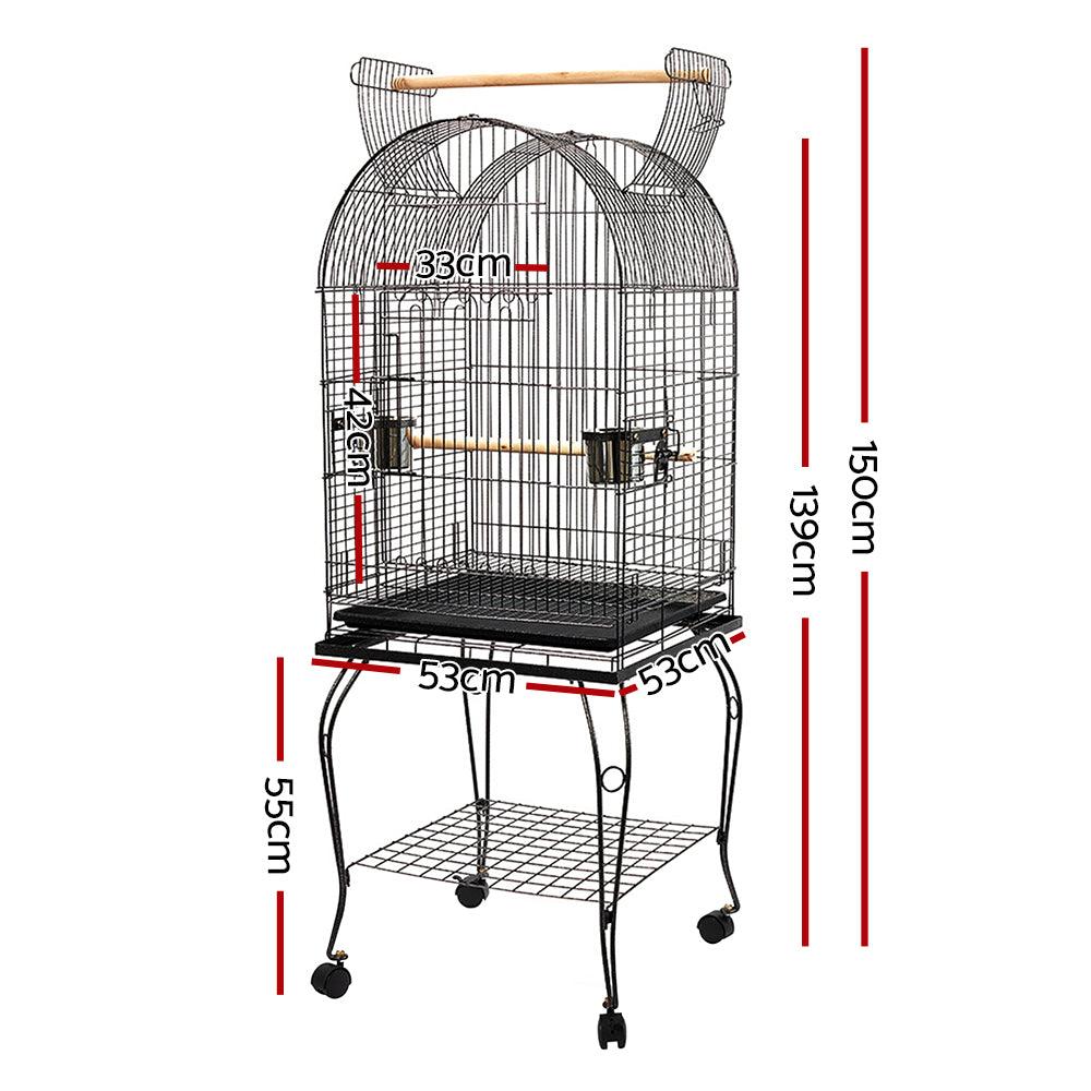 i.Pet Large Bird Cage with Perch - Black - Pet Parlour Australia