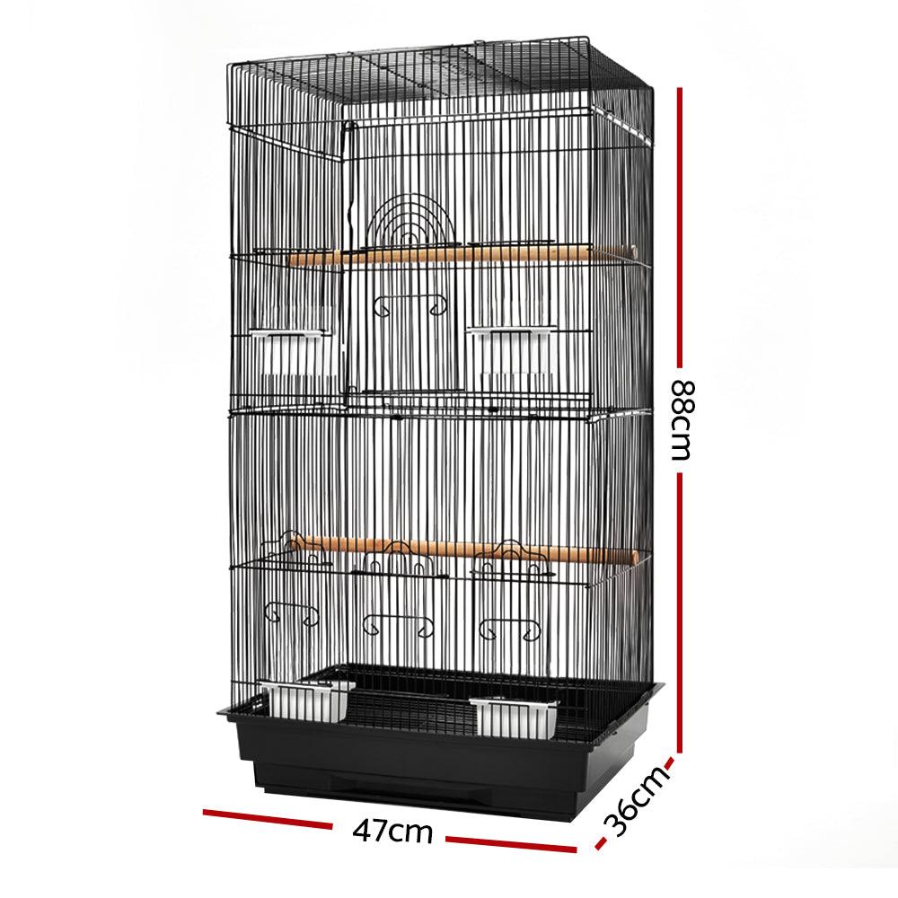 i.Pet Medium Bird Cage with Perch - Black - Pet Parlour Australia