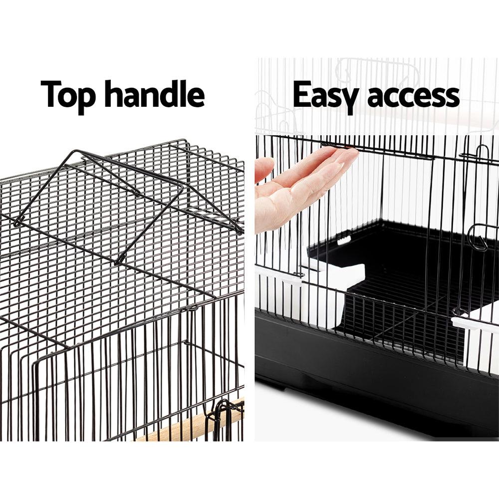 i.Pet Medium Bird Cage with Perch - Black - Pet Parlour Australia