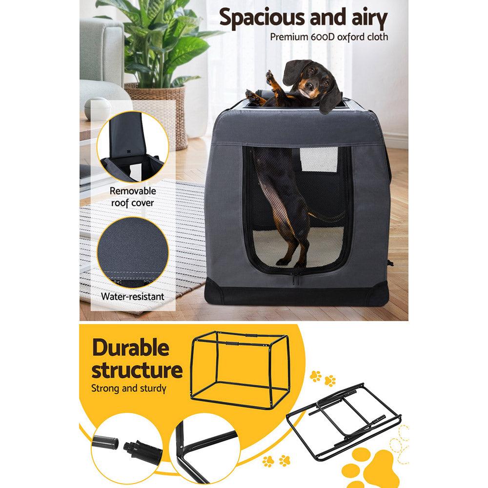i.Pet Pet Carrier Soft Crate Dog Cat Travel Portable Cage Kennel Foldable Car M - Pet Parlour Australia
