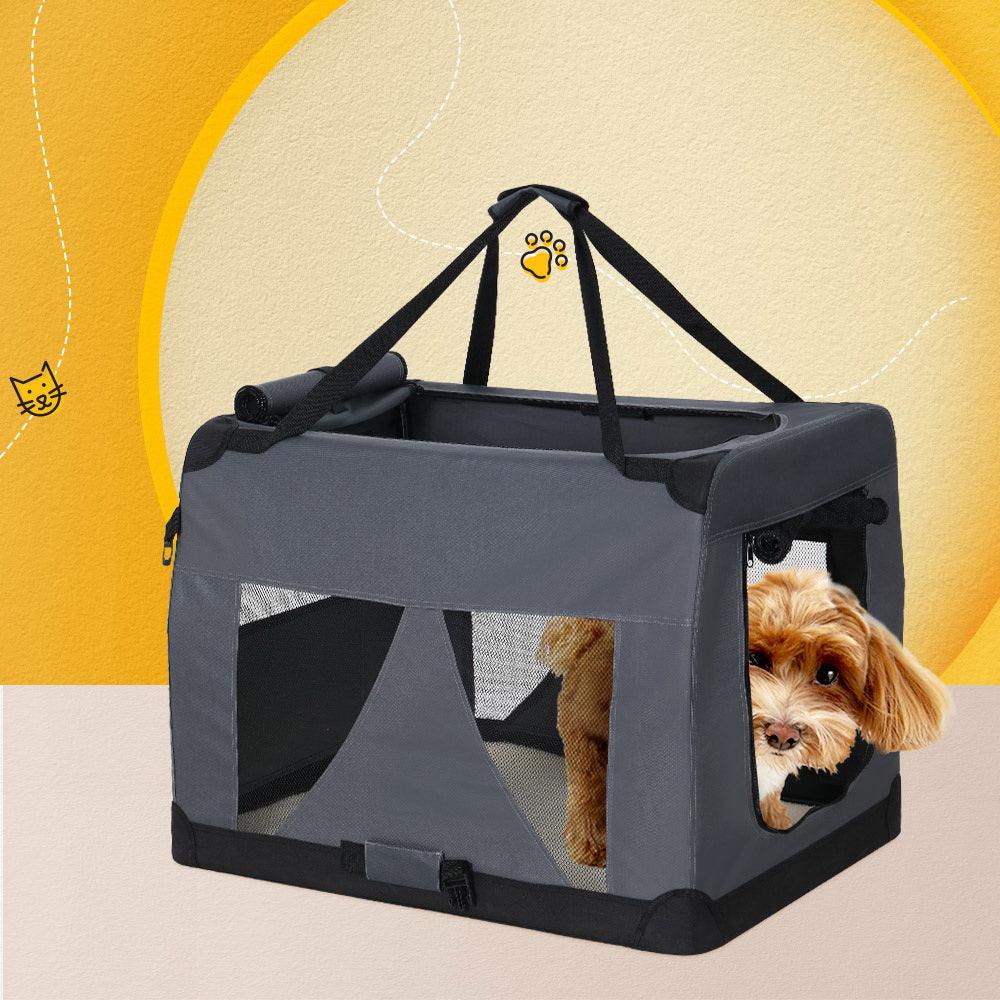 i.Pet Pet Carrier Soft Crate Dog Cat Travel Portable Cage Kennel Foldable Car M - Pet Parlour Australia