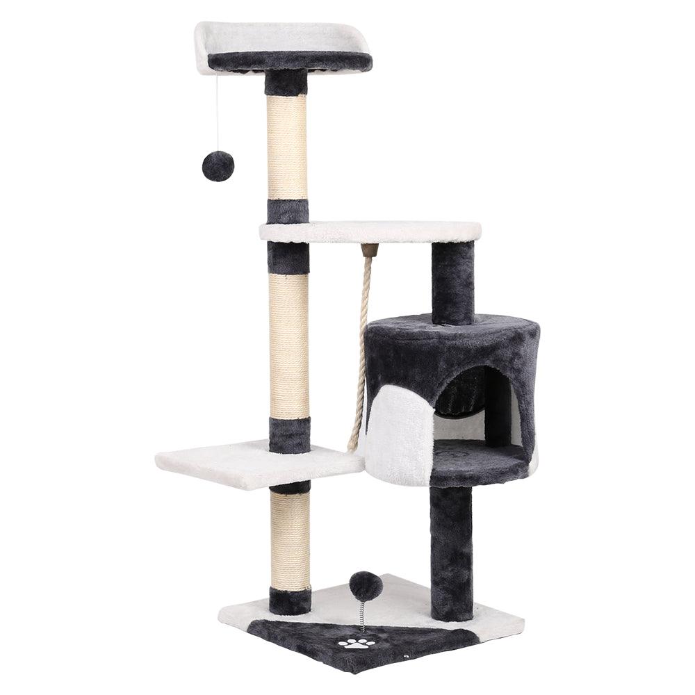 i.Pet Cat Tree 112cm Trees Scratching Post Scratcher Tower Condo House Furniture Wood - Pet Parlour Australia