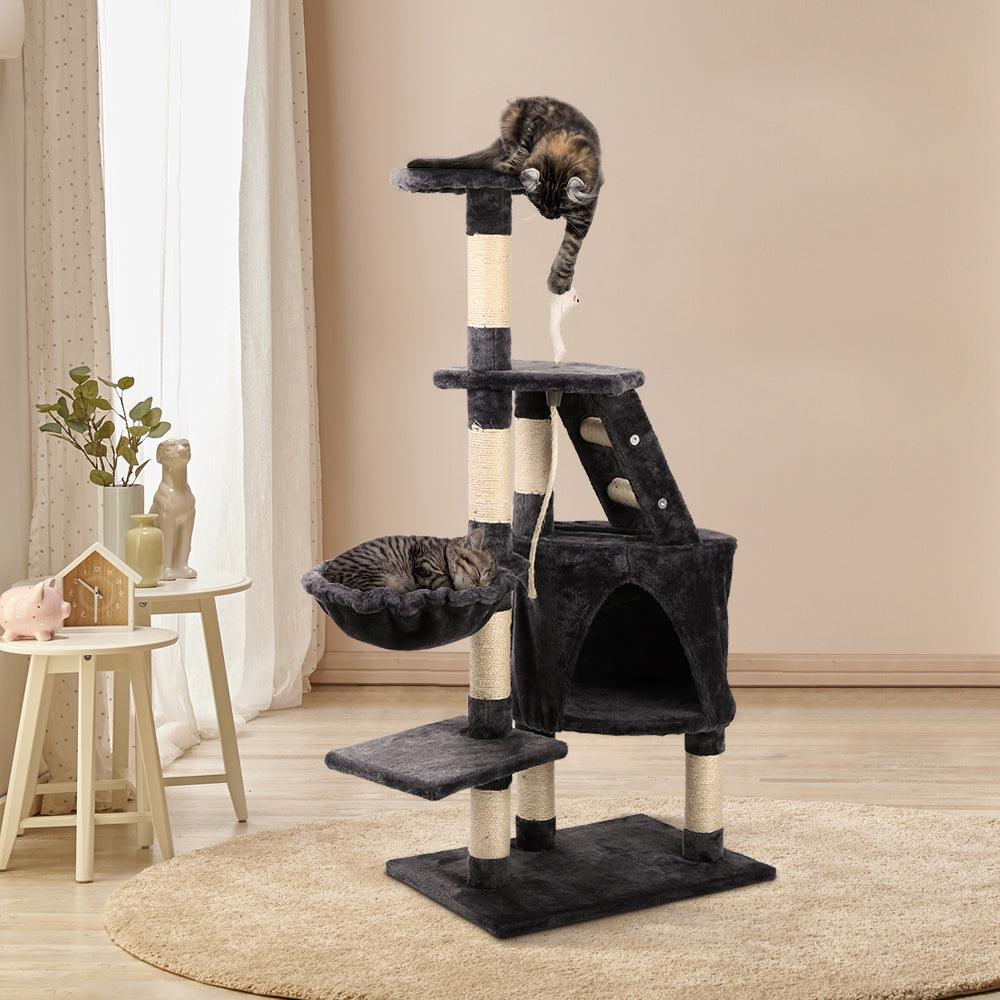 i.Pet Cat Tree 120cm Trees Scratching Post Scratcher Tower Condo House Furniture Wood Multi Level - Pet Parlour Australia