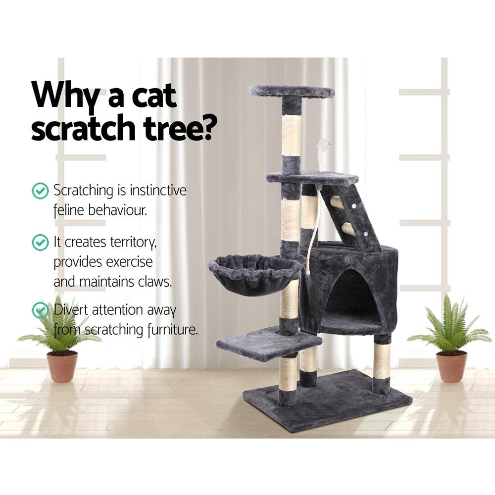 i.Pet Cat Tree 120cm Trees Scratching Post Scratcher Tower Condo House Furniture Wood Multi Level - Pet Parlour Australia