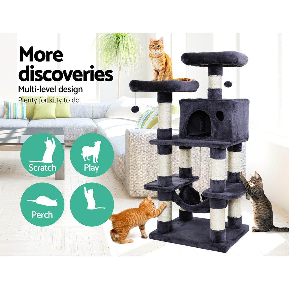 i.Pet Cat Tree Trees Scratching Post Scratcher Tower Condo House Furniture Wood - Pet Parlour Australia