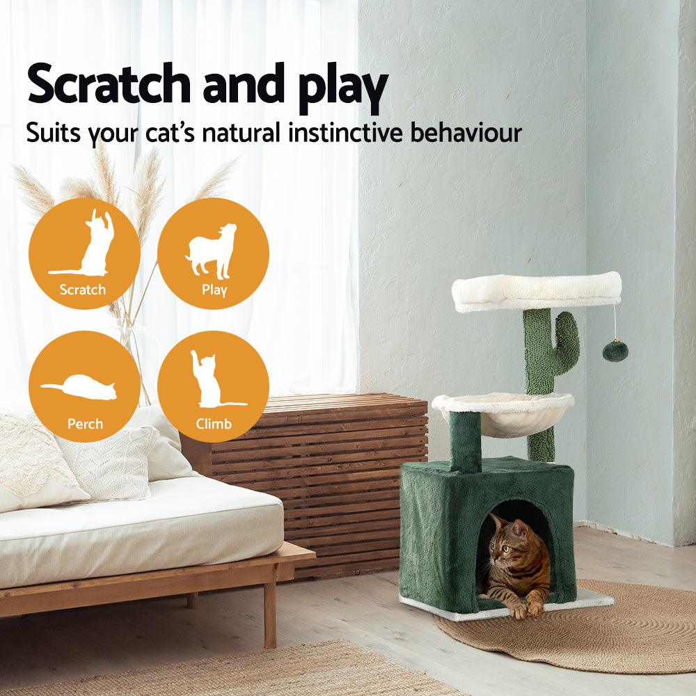 i.Pet Cat Tree Tower Scratching Post Scratcher Wood Condo Bed Toys House 78cm - Pet Parlour Australia