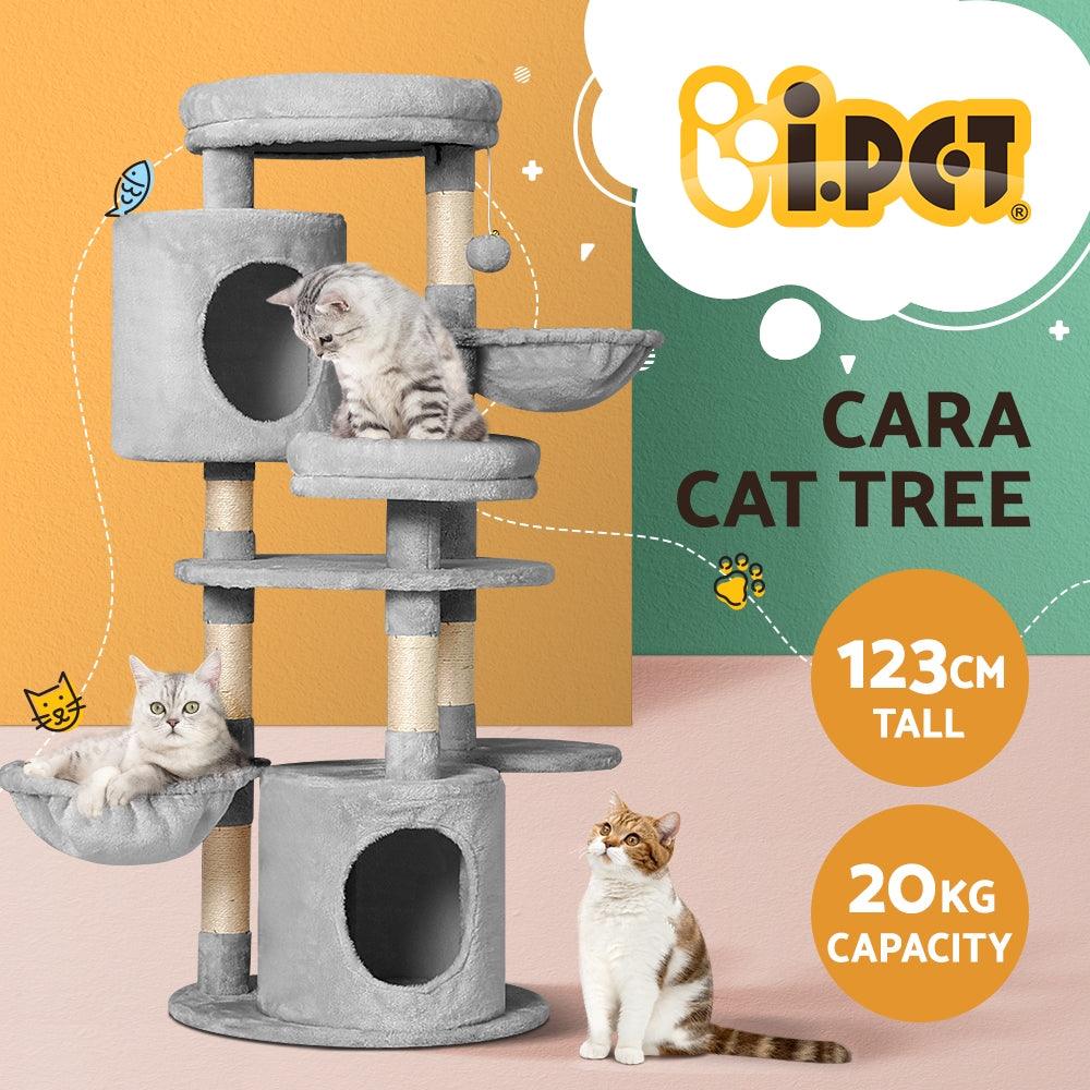 i.Pet Cat Tree Tower Scratching Post Scratcher Wood Condo House Toys Bed 123cm - Pet Parlour Australia