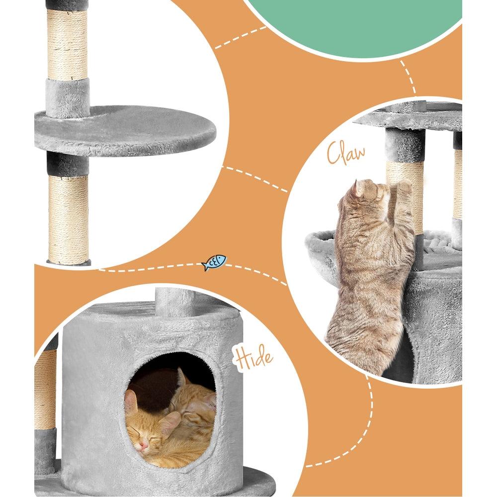 i.Pet Cat Tree Tower Scratching Post Scratcher Wood Condo House Toys Bed 123cm - Pet Parlour Australia