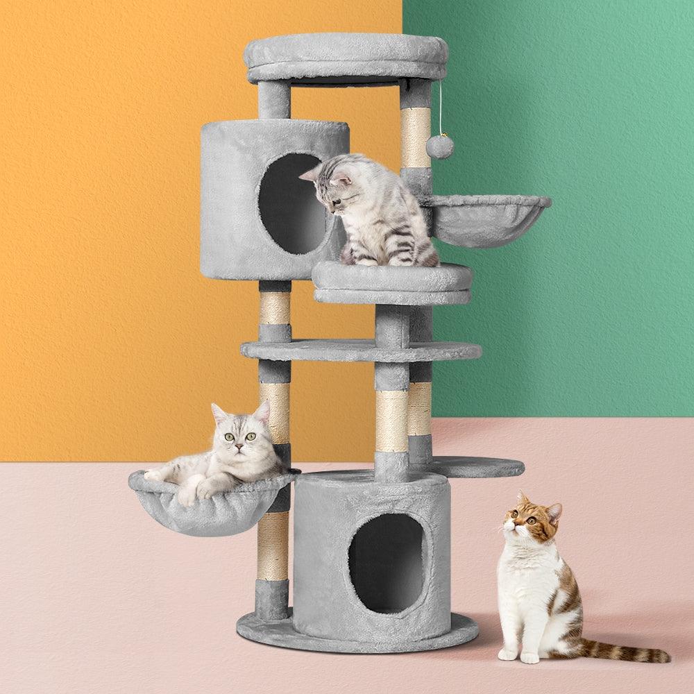 i.Pet Cat Tree Tower Scratching Post Scratcher Wood Condo House Toys Bed 123cm - Pet Parlour Australia