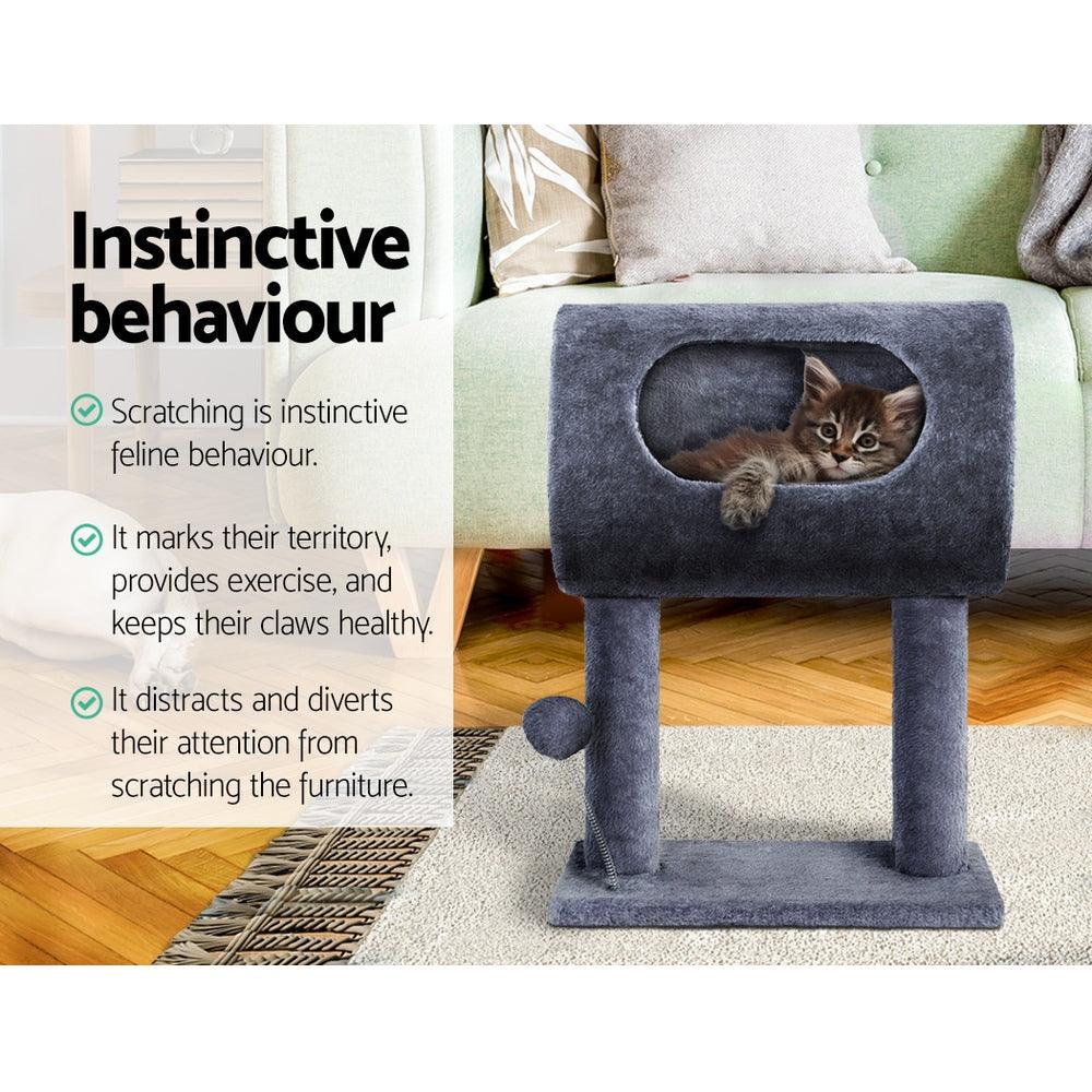 i.Pet Cat Tree Scratching Post Scratcher Tower Condo House Grey 53cm - Pet Parlour Australia