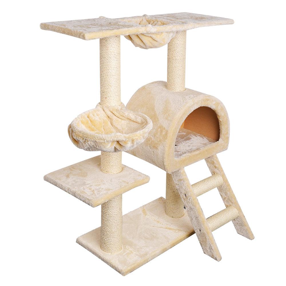 i.Pet Cat Tree Trees Scratching Post Scratcher Condo Tower House Bed Beige 100cm - Pet Parlour Australia