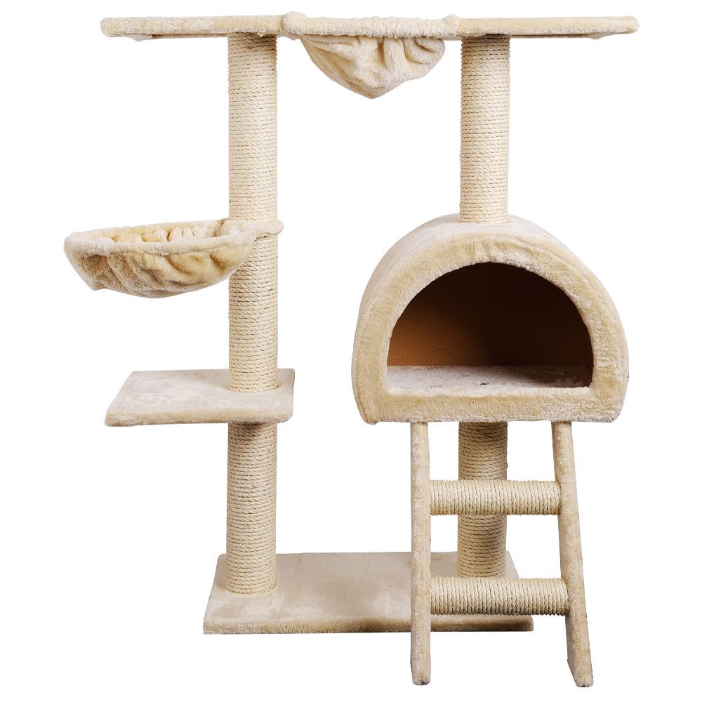 i.Pet Cat Tree Trees Scratching Post Scratcher Condo Tower House Bed Beige 100cm - Pet Parlour Australia