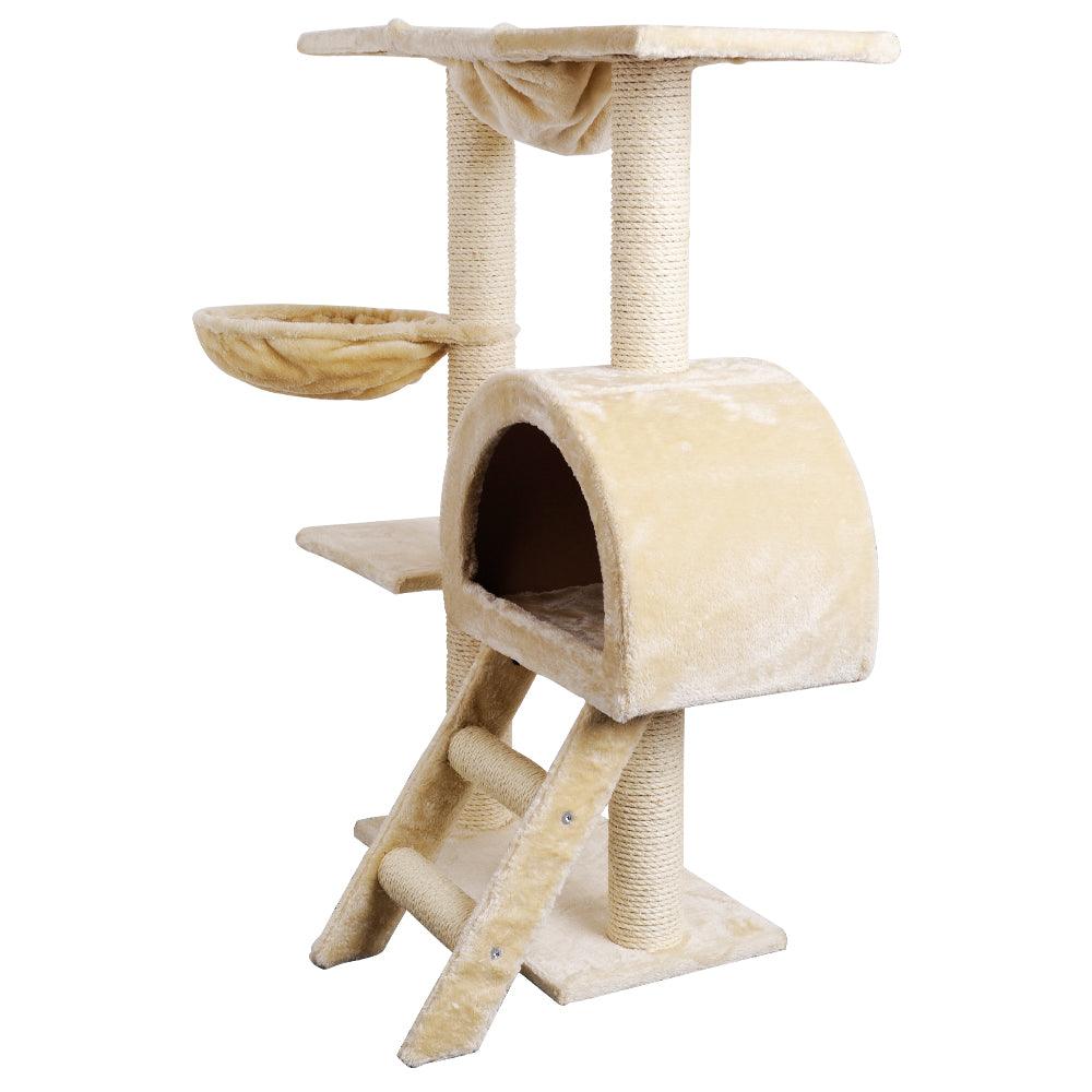 i.Pet Cat Tree Trees Scratching Post Scratcher Condo Tower House Bed Beige 100cm - Pet Parlour Australia