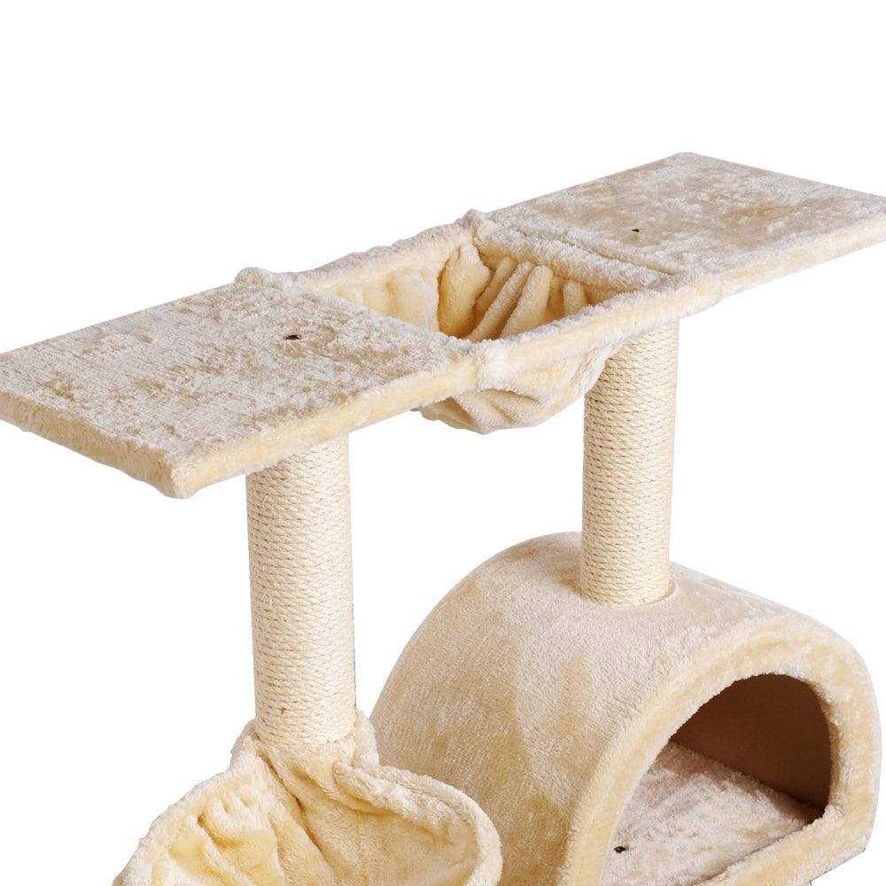 i.Pet Cat Tree Trees Scratching Post Scratcher Condo Tower House Bed Beige 100cm - Pet Parlour Australia