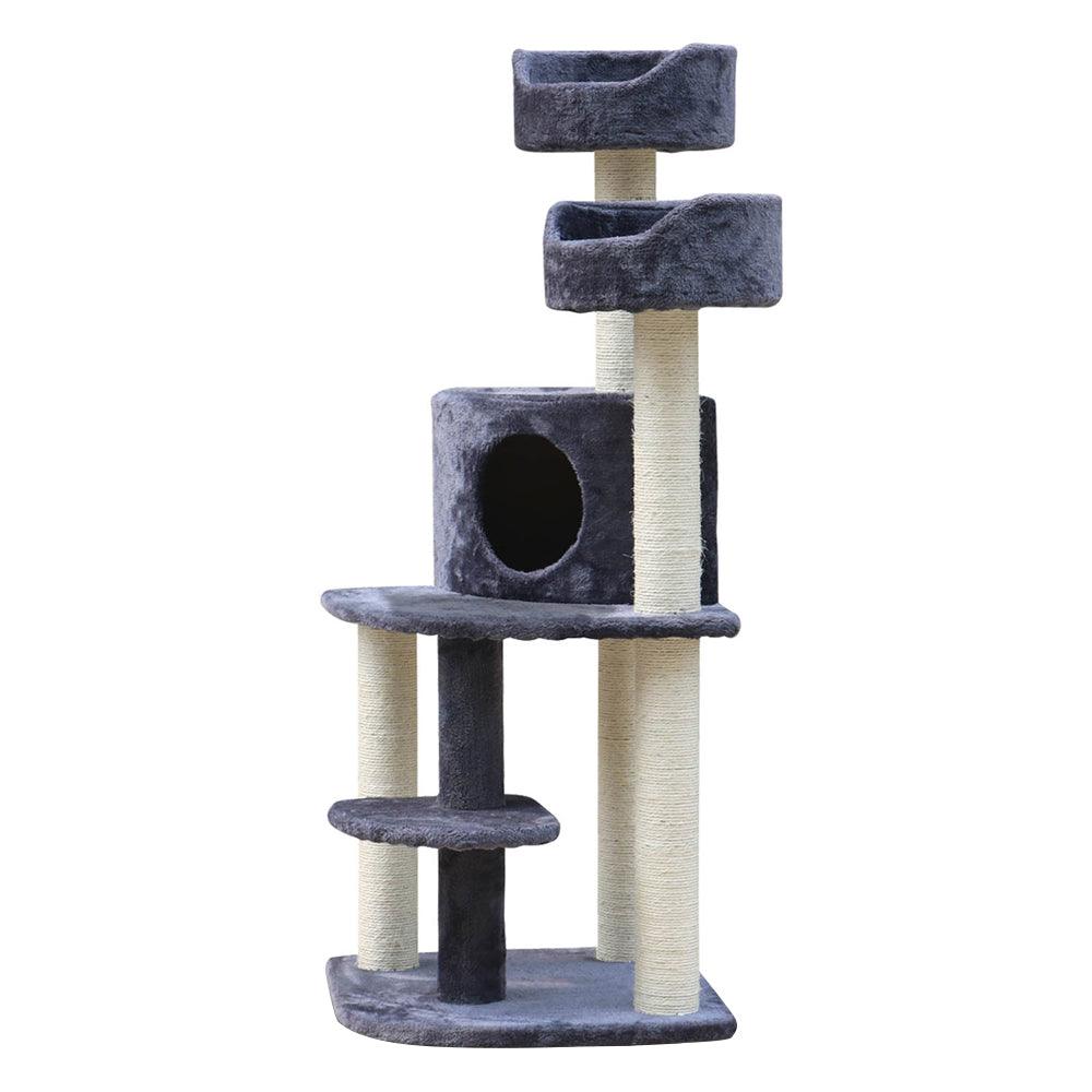 i.Pet Cat Tree Trees Scratching Post Scratcher Tower Condo House Grey 126cm - Pet Parlour Australia