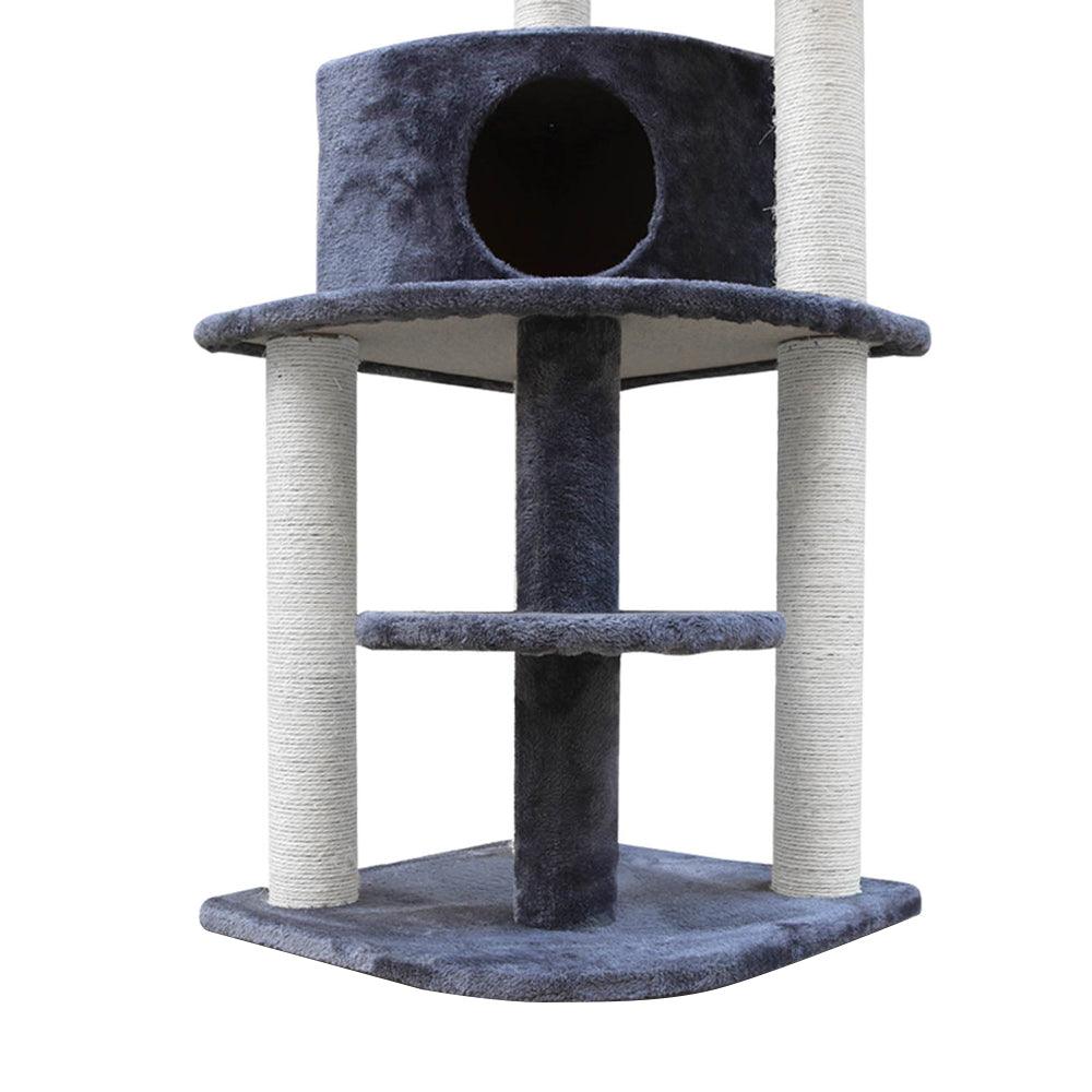 i.Pet Cat Tree Trees Scratching Post Scratcher Tower Condo House Grey 126cm - Pet Parlour Australia