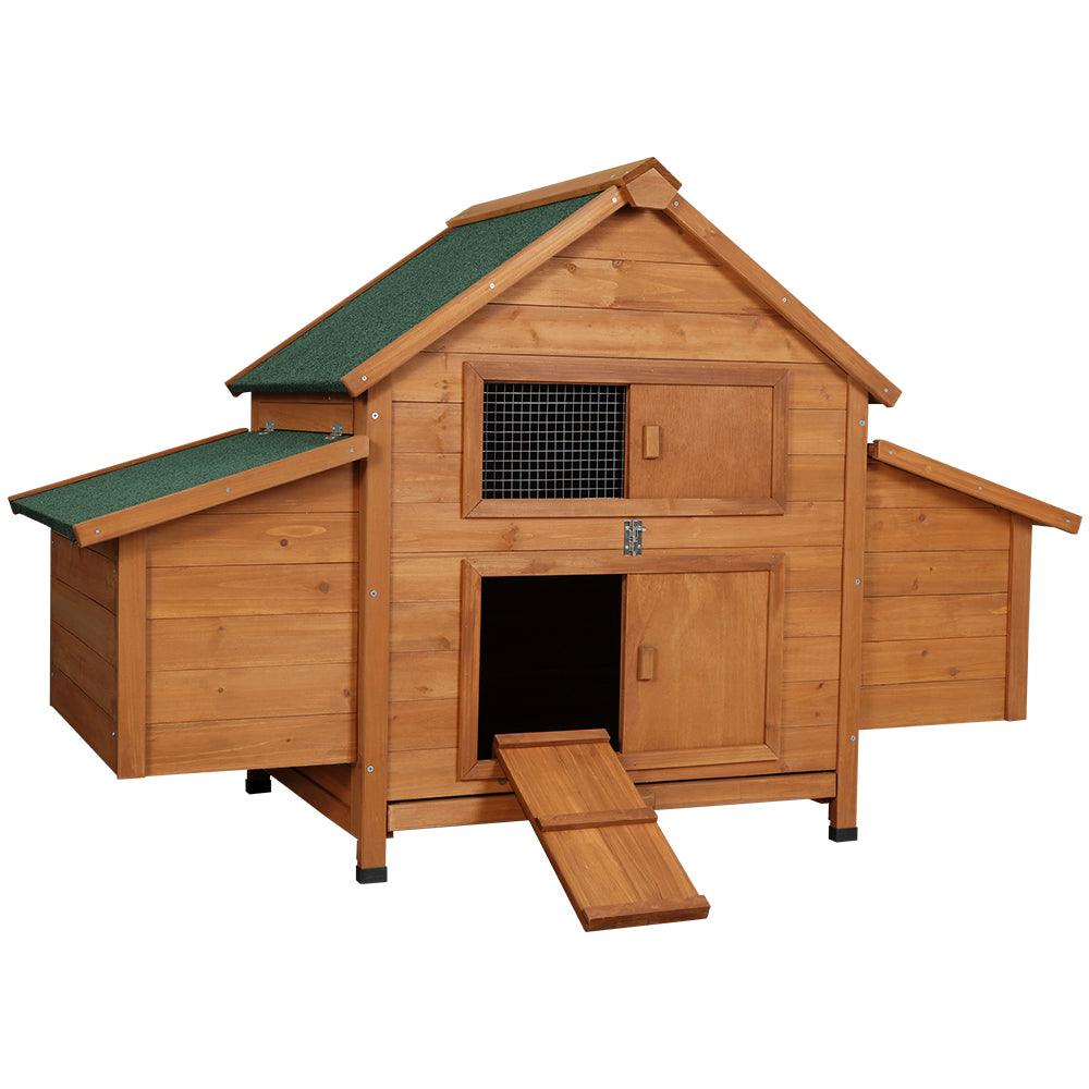 i.Pet Chicken Coop Large Rabbit Hutch House Run Cage Wooden Outdoor Pet Hutch - Pet Parlour Australia