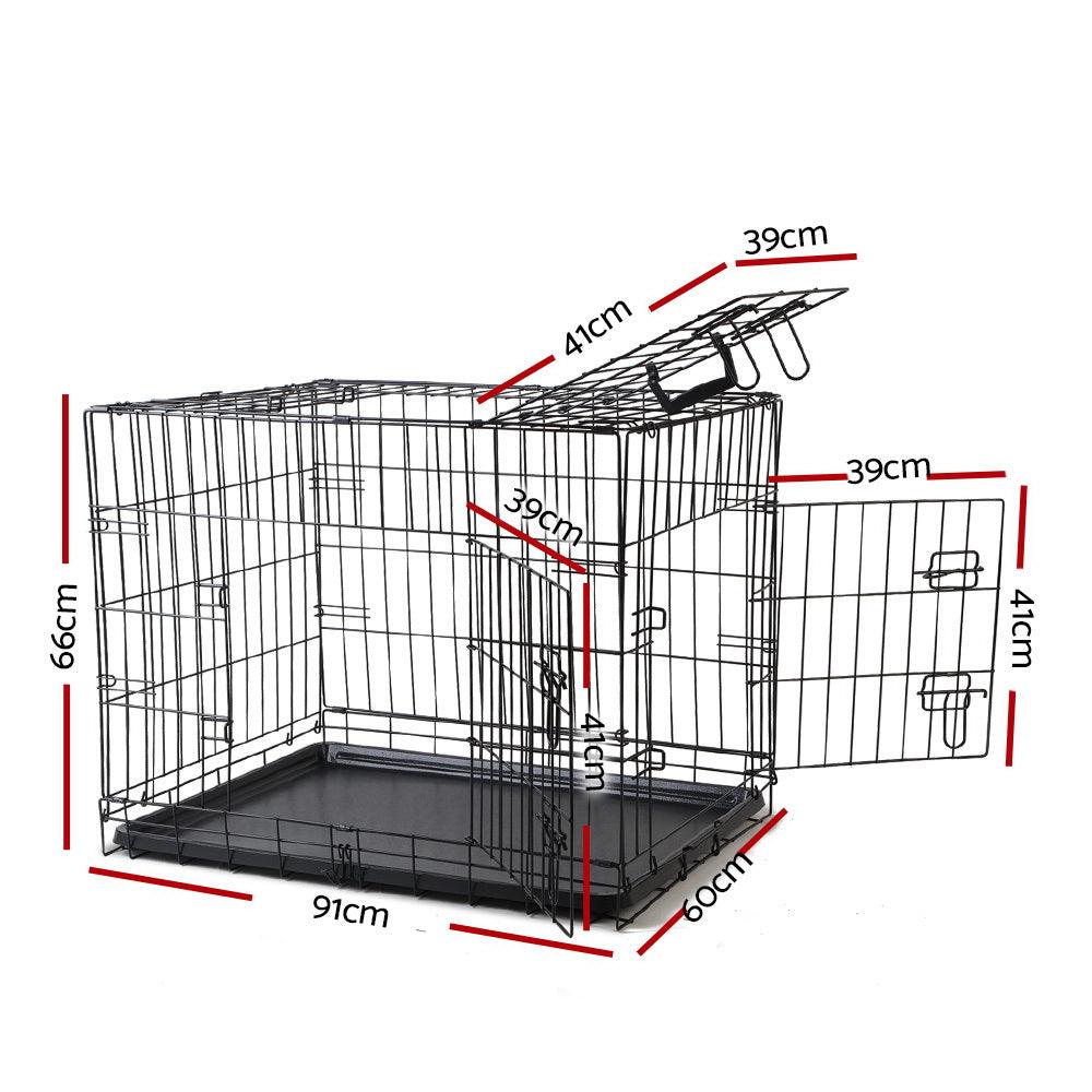 i.Pet 36" Dog Cage Crate Kennel 3 Doors - Pet Parlour Australia