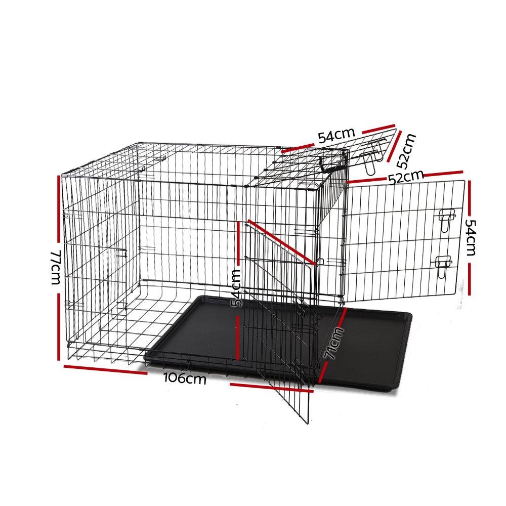 i.Pet Dog Cage 42inch Pet Cage - Black - Pet Parlour Australia