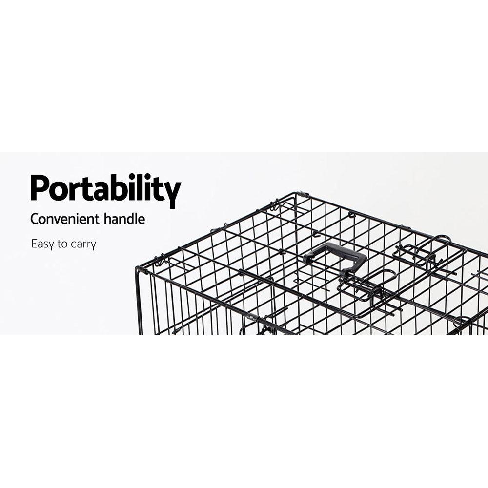 i.Pet Dog Cage 42inch Pet Cage - Black - Pet Parlour Australia