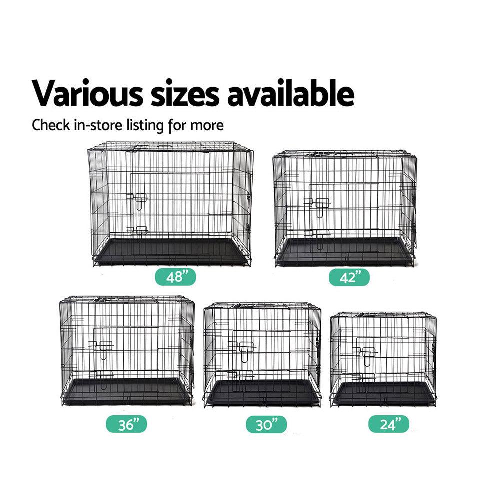 i.Pet Dog Cage 42inch Pet Cage - Black - Pet Parlour Australia