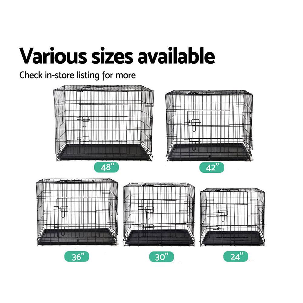 i.Pet Dog Cage 48inch Pet Cage - Black - Pet Parlour Australia