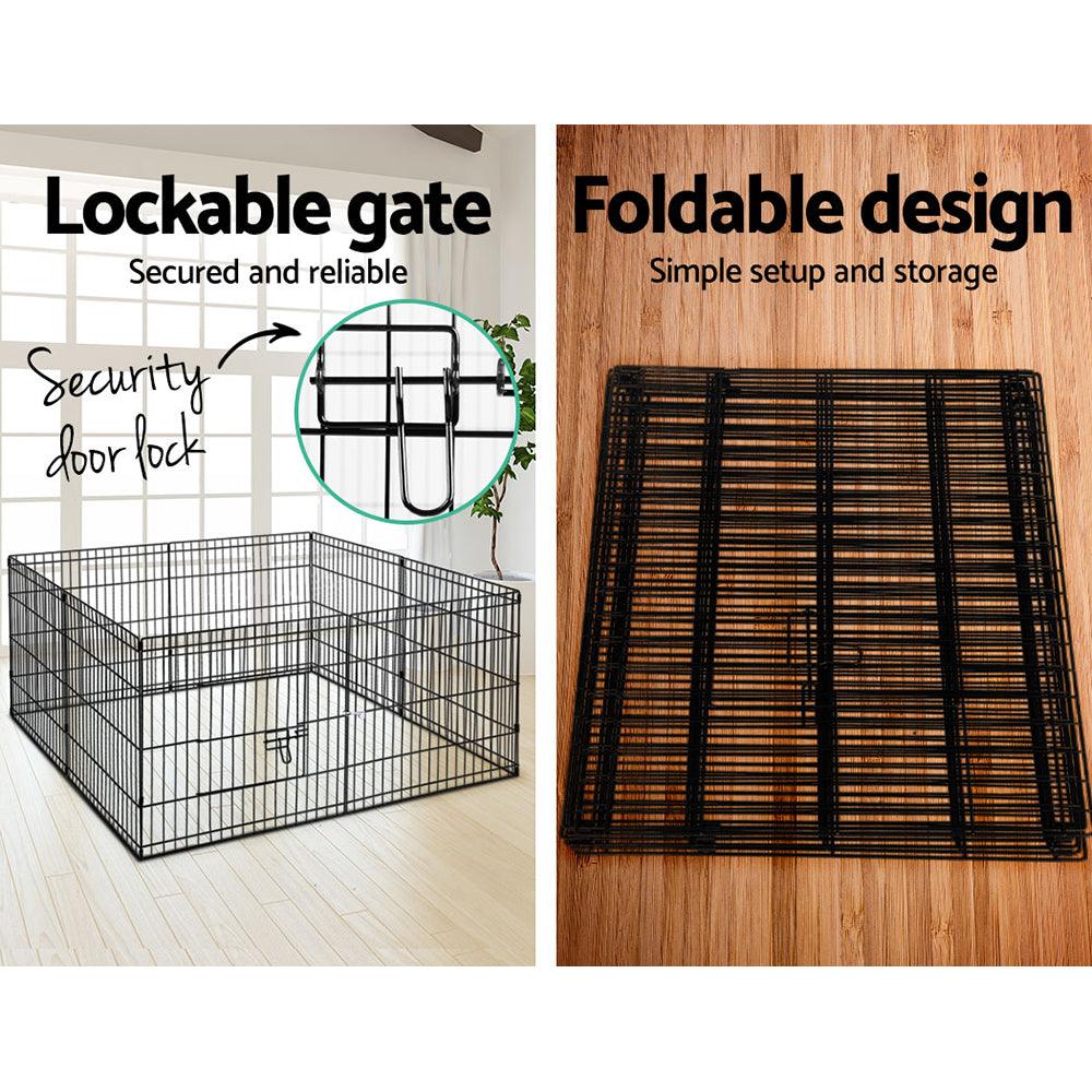 i.Pet Pet Dog Playpen 2X24" 8 Panel Puppy Exercise Cage Enclosure Fence - Pet Parlour Australia