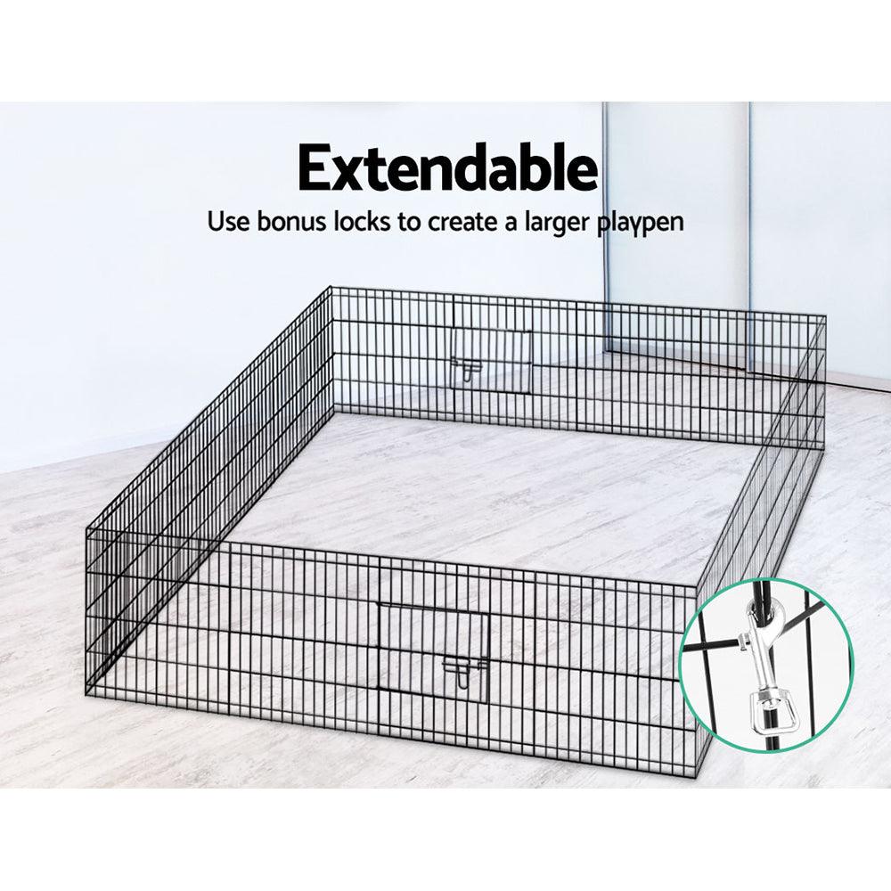 i.Pet Pet Dog Playpen 2X24" 8 Panel Puppy Exercise Cage Enclosure Fence - Pet Parlour Australia