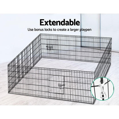i.Pet Pet Dog Playpen 2X30" 8 Panel Puppy Exercise Cage Enclosure Fence - Pet Parlour Australia