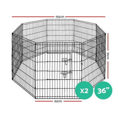 i.Pet Pet Playpen Dog Playpen 2X36" 8 Panel Exercise Cage Enclosure Fence - Pet Parlour Australia