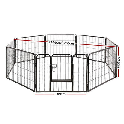 i.Pet Pet Dog Playpen 8 Panel Puppy Exercise Cage Enclosure Fence 80x60cm - Pet Parlour Australia