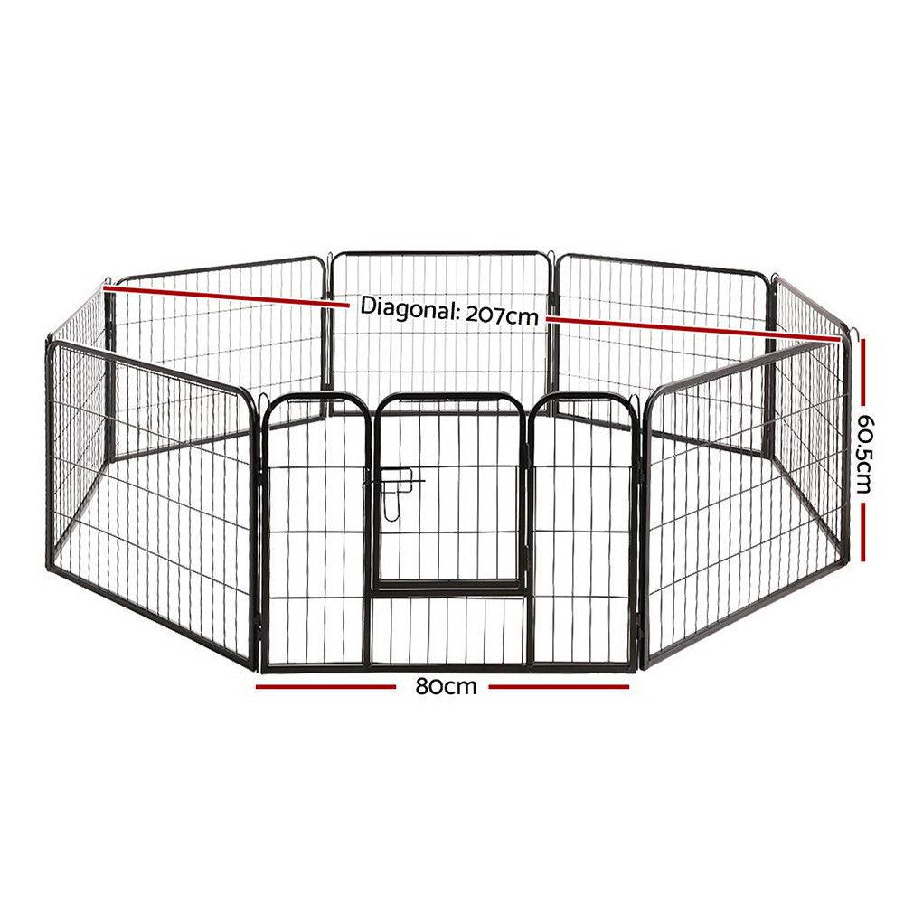 i.Pet Pet Dog Playpen 8 Panel Puppy Exercise Cage Enclosure Fence 80x60cm - Pet Parlour Australia