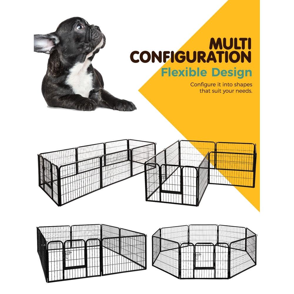 i.Pet Pet Dog Playpen 8 Panel Puppy Exercise Cage Enclosure Fence 80x60cm - Pet Parlour Australia