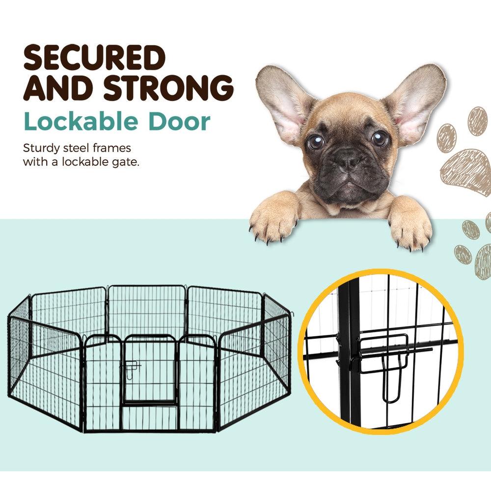 i.Pet Pet Dog Playpen 8 Panel Puppy Exercise Cage Enclosure Fence 80x60cm - Pet Parlour Australia